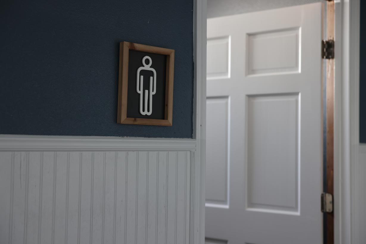 View of the restroom facilities at Robstown, Texas venue, Sixth & Main Event Center