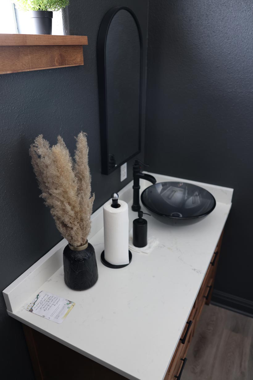 View of restroom vanity inside the Robstown, Texas venue, Sixth & Main Event Center
